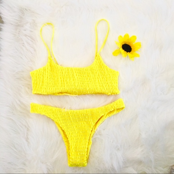 Other - Host Pick!! NWOT Yellow Two-Piece Swimsuit Bikini